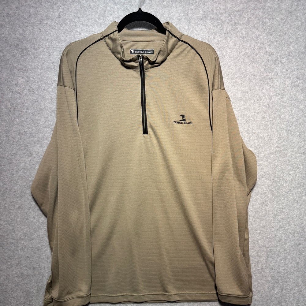 Pebble Beach Men's‎ Tan Half-Zip Jacket